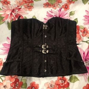 Black Detail Lace Up Corset
